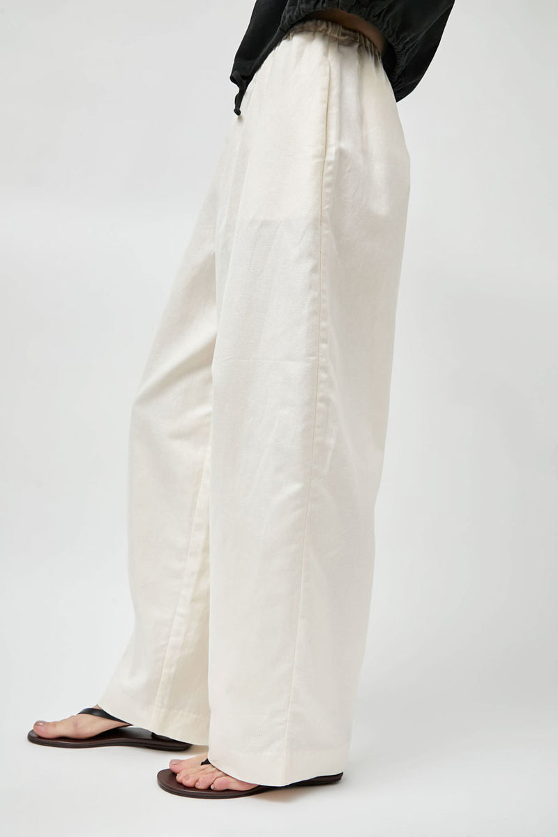 St. Agni Fine Drawstring Relaxed Pants in Ivory