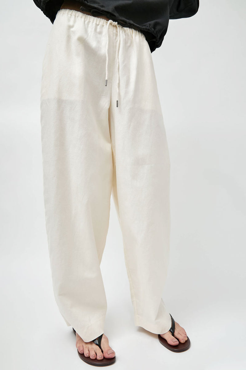 St. Agni Fine Drawstring Relaxed Pants in Ivory