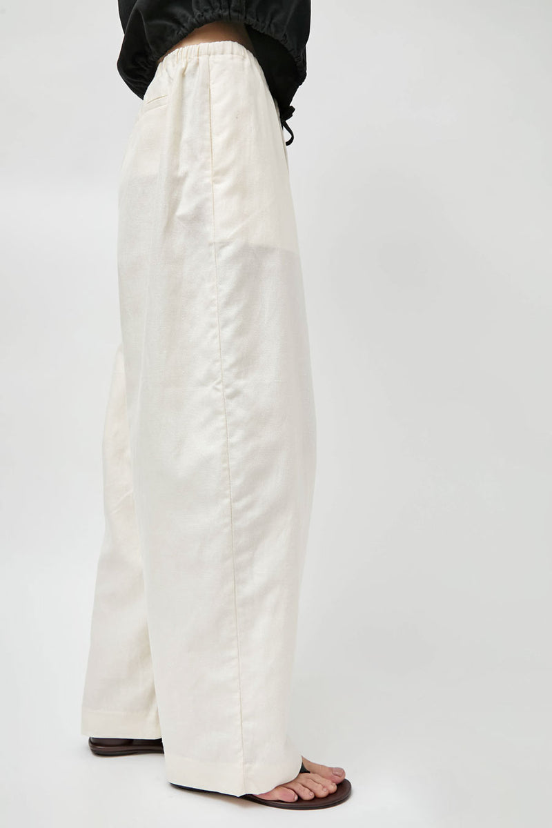 St. Agni Fine Drawstring Relaxed Pants in Ivory