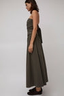 St. Agni Gathered Strapless Tie Back Dress in Khaki