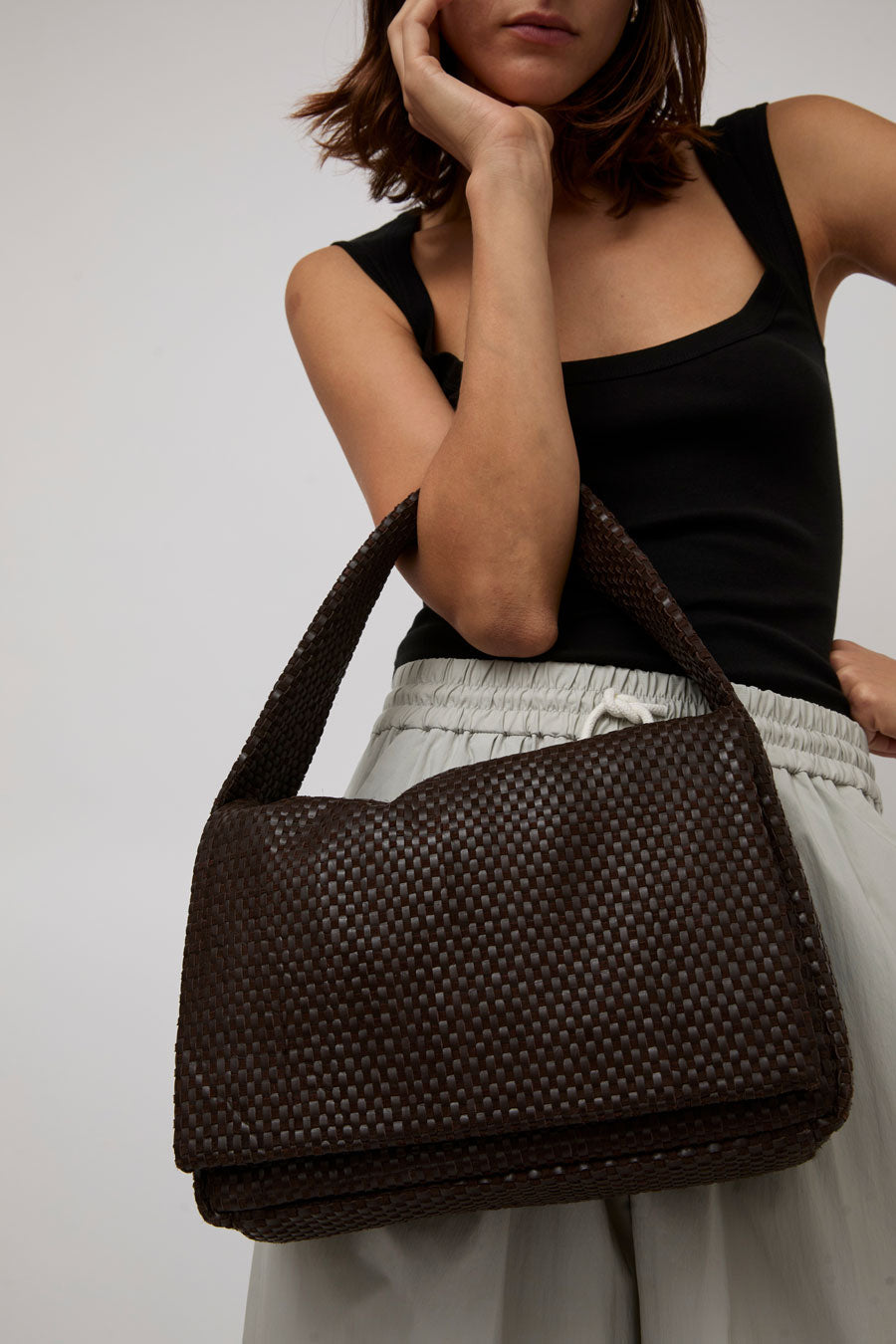 St. Agni Lattice Everyday Satchel in Coffee