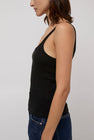 St. Agni Orgainc Cotton Slim Scoop Tank in Jet Black