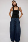 St. Agni Orgainc Cotton Slim Scoop Tank in Jet Black