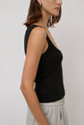 St. Agni Organic Cotton Ballerina Top in Jet Black
