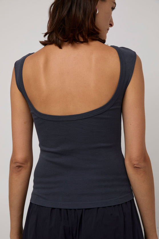 St. Agni Organic Cotton Ballerina Top in Storm