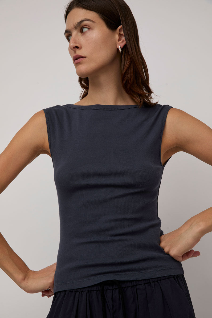 St. Agni Organic Cotton Ballerina Top in Storm