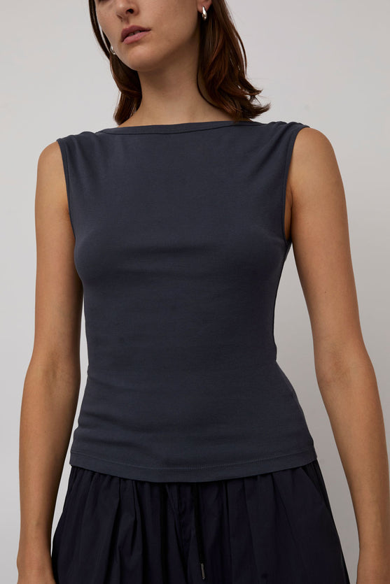 St. Agni Organic Cotton Ballerina Top in Storm