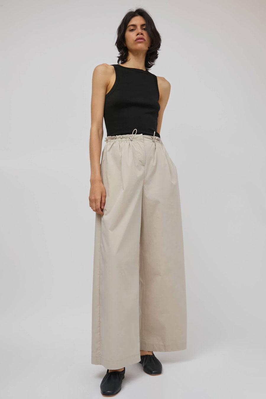 St. Agni Petit Paperbag Waist Pants in Creme