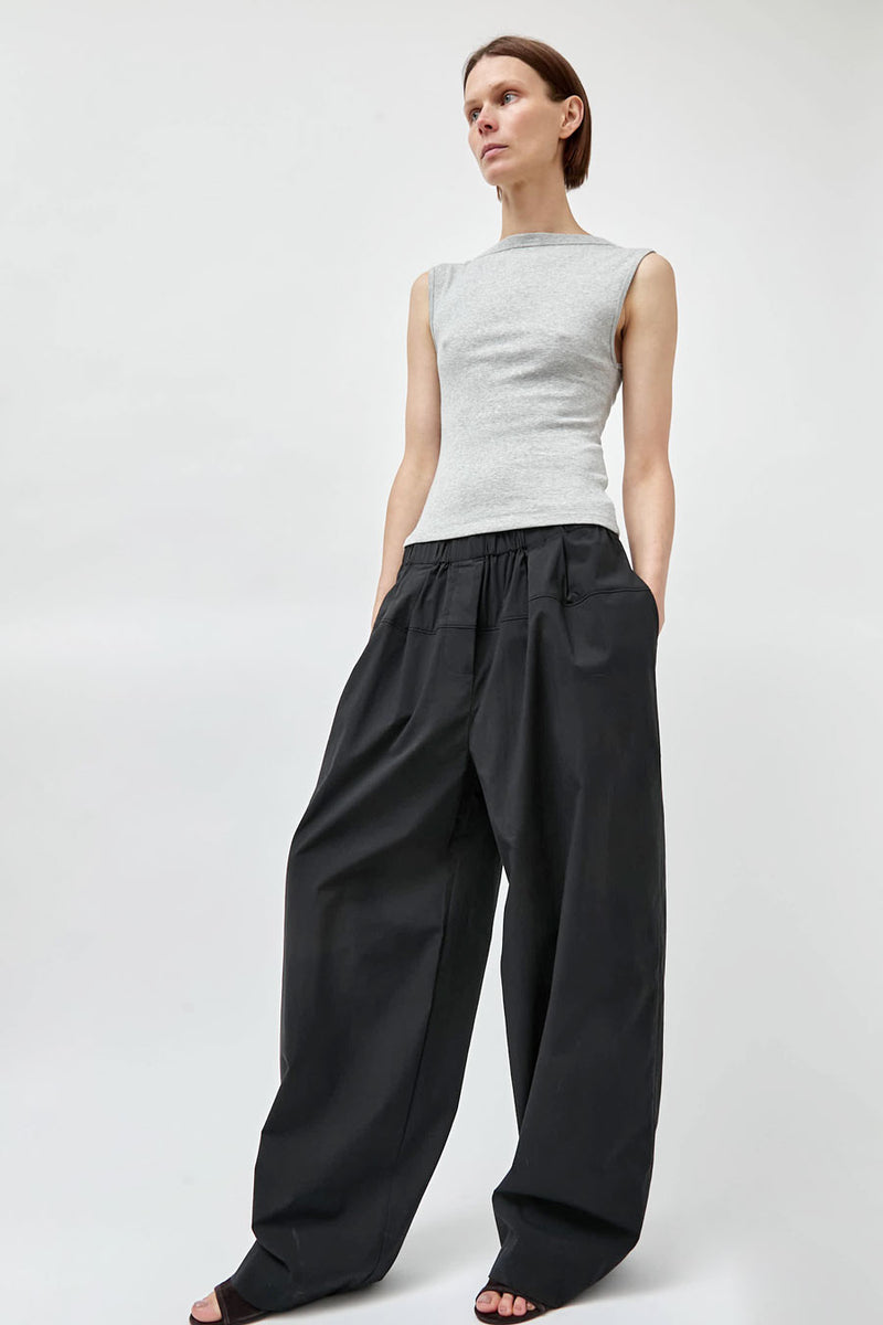 St. Agni Relaxed Pleated Pants in Black