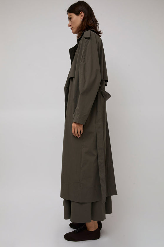 St. Agni Relaxed Trench in Khaki
