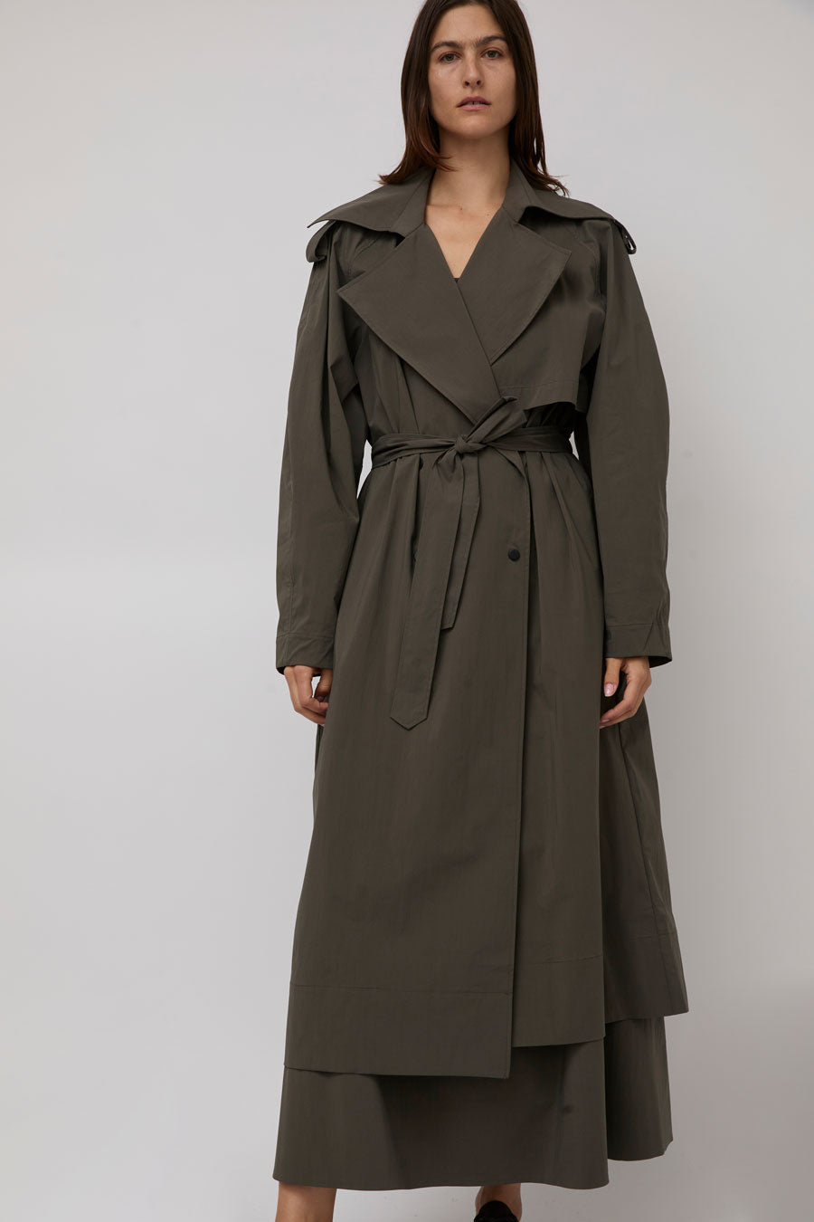 St. Agni Relaxed Trench in Khaki