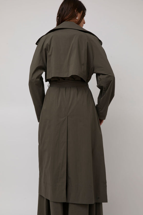 St. Agni Relaxed Trench in Khaki