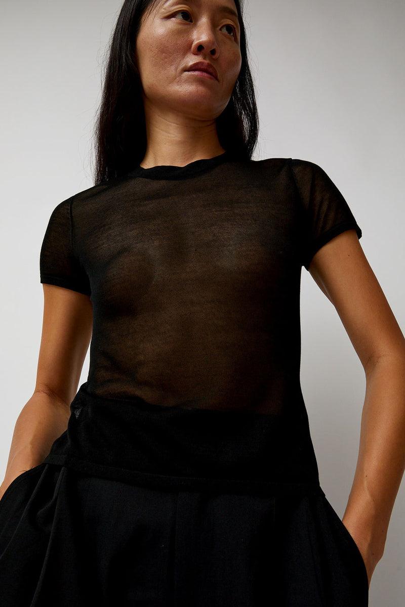 St. Agni Sheer Baby Tee in Black