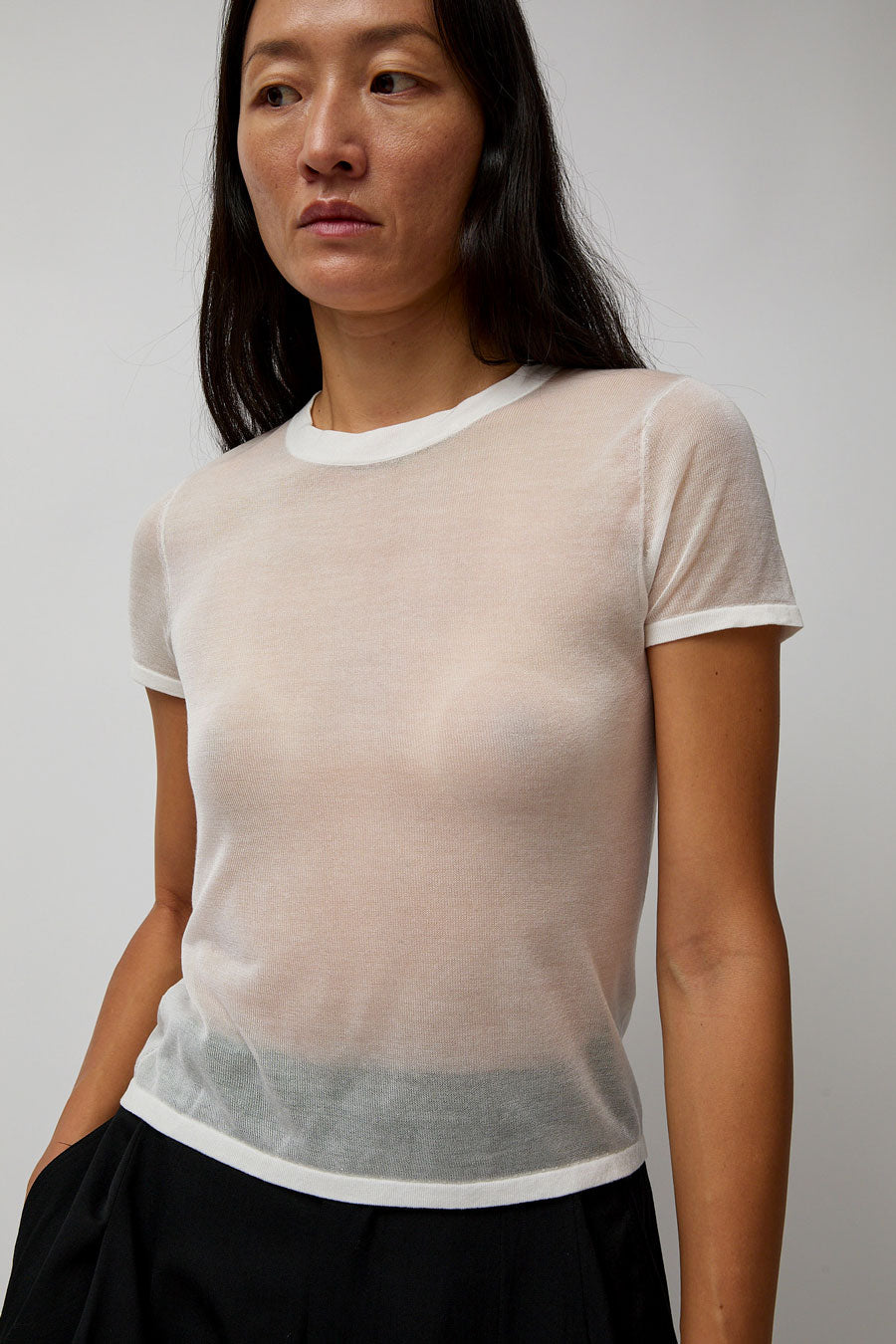 St. Agni Sheer Baby Tee in White