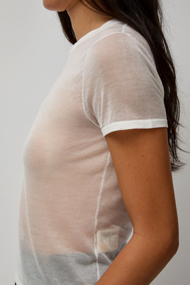 St. Agni Sheer Baby Tee in White