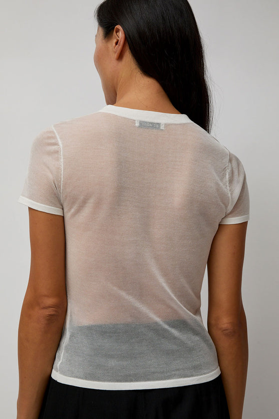 St. Agni Sheer Baby Tee in White