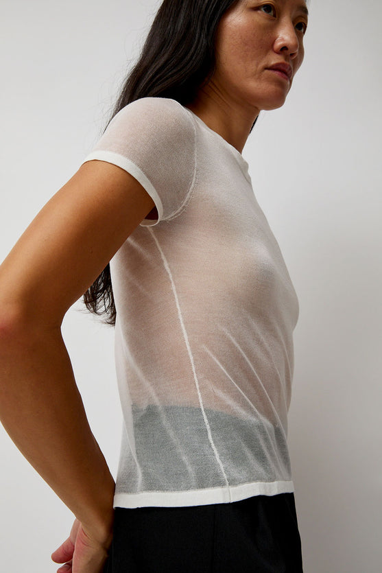 St. Agni Sheer Baby Tee in White