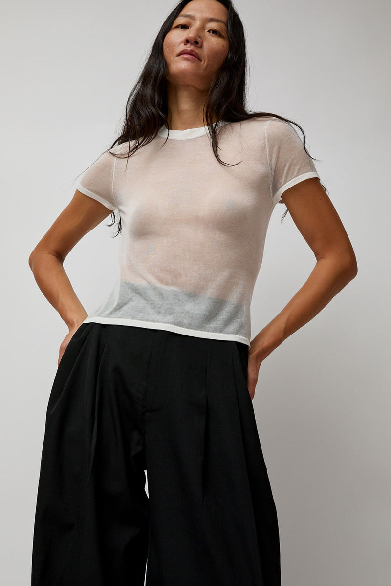 St. Agni Sheer Baby Tee in White