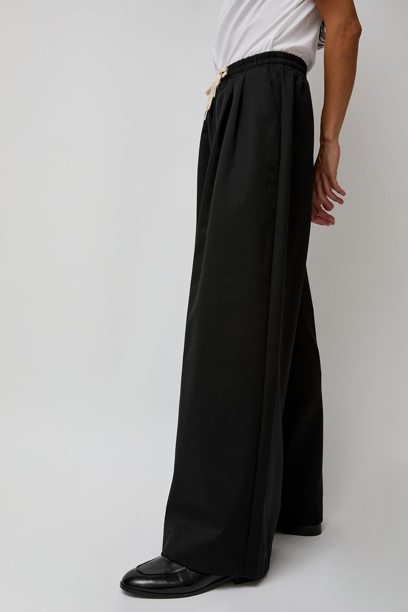 St. Agni Wool Drawstring Pants in Black