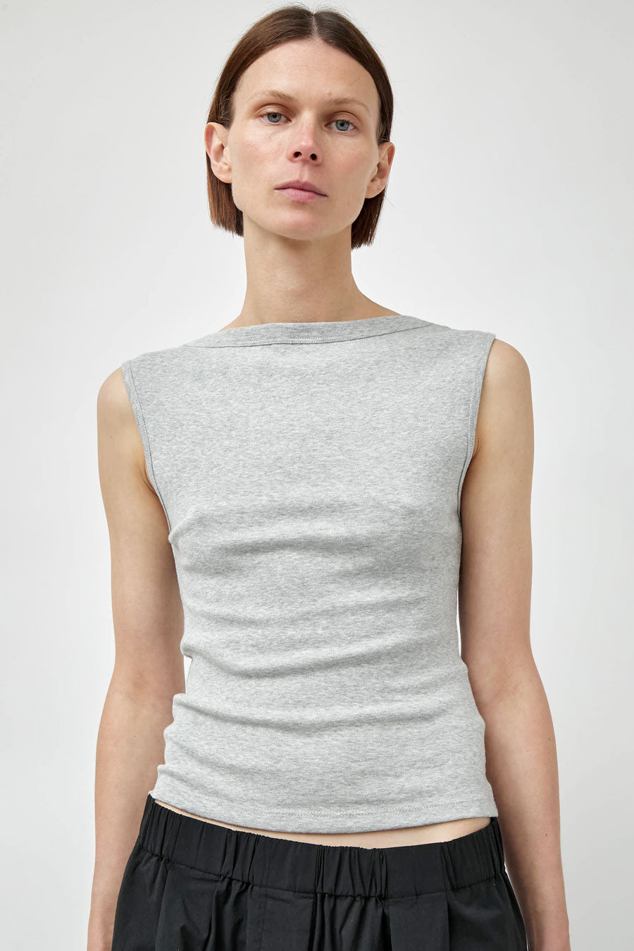 St. Agni Organic Cotton Ballerina Top in Grey Marle