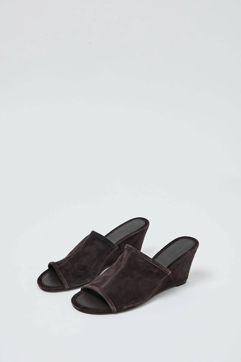 St. Agni Suede Bandeau Wedge in Coffee