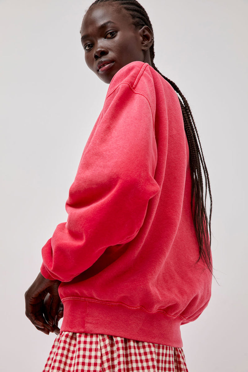 Sultan Wash Aged Sweatshirt in Rouge