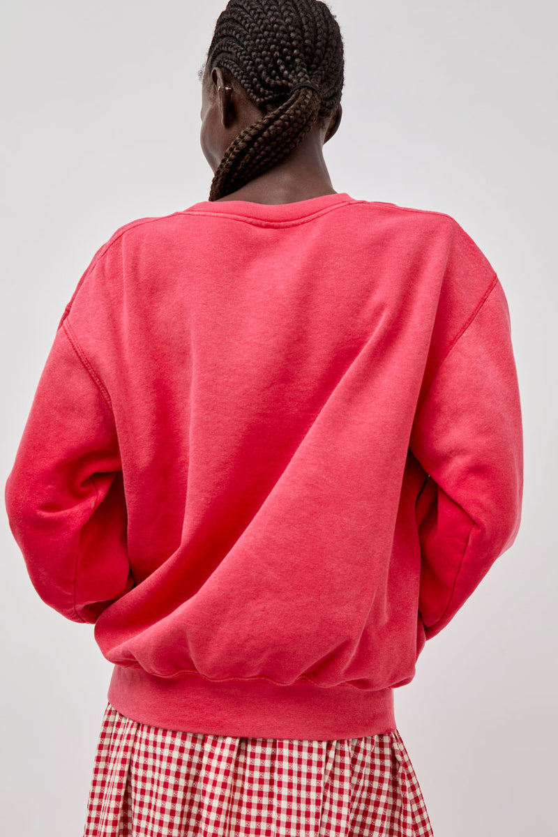 Sultan Wash Aged Sweatshirt in Rouge
