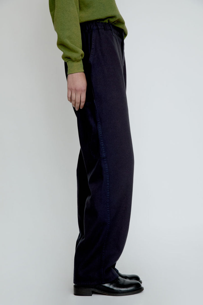 Sultan Wash Big Baggy UK Pant in Dark Navy Yellow