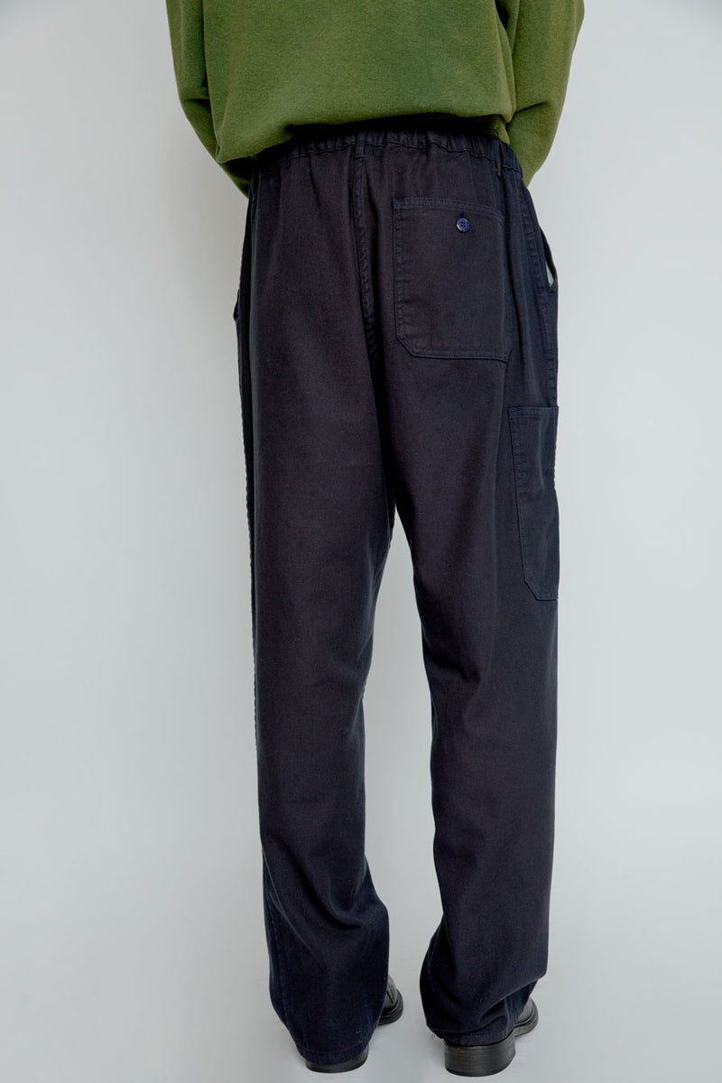 Sultan Wash Big Baggy UK Pant in Dark Navy Yellow