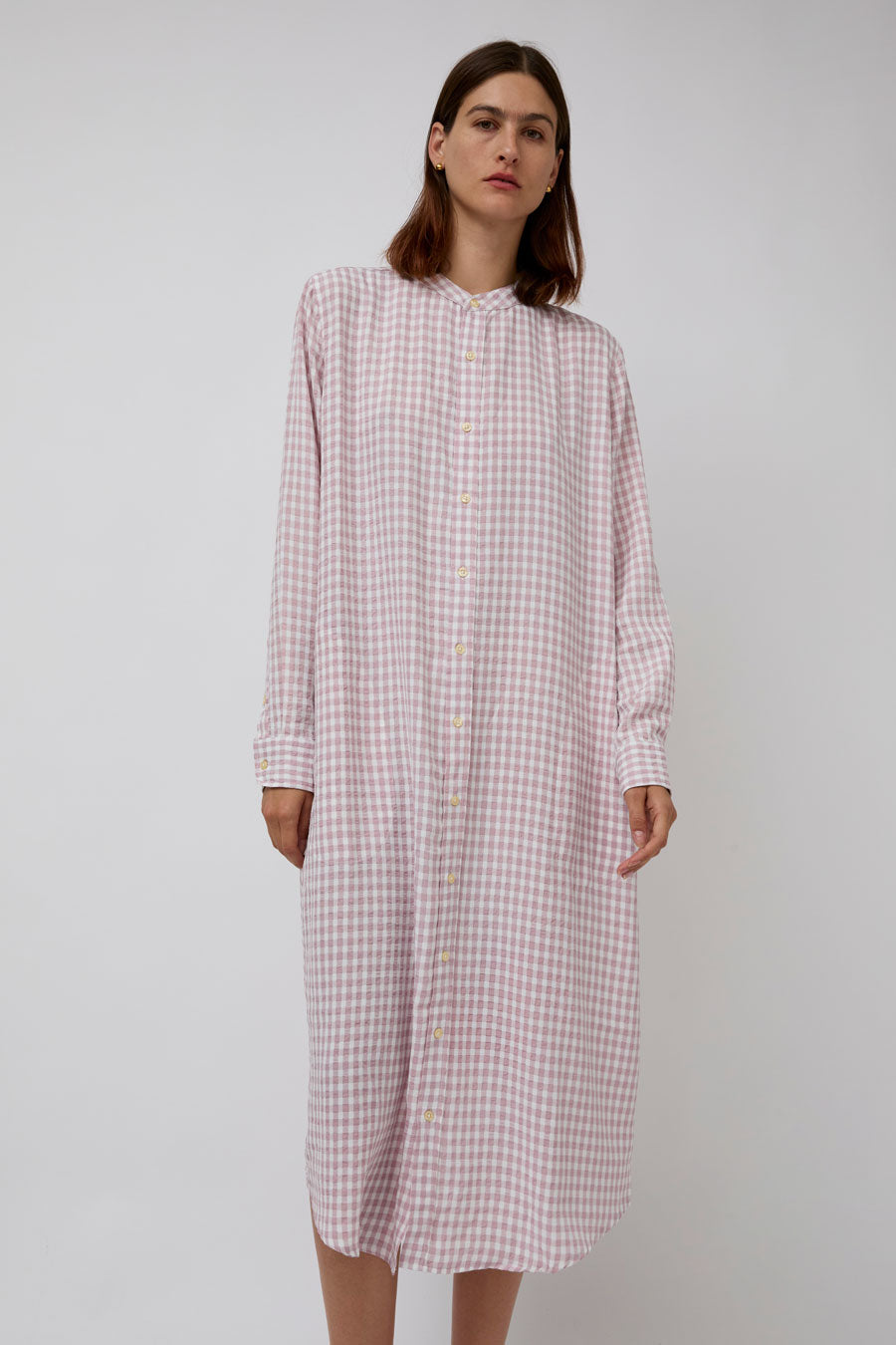 Sultan Wash Blouse Dress Vichy in Rose Pale