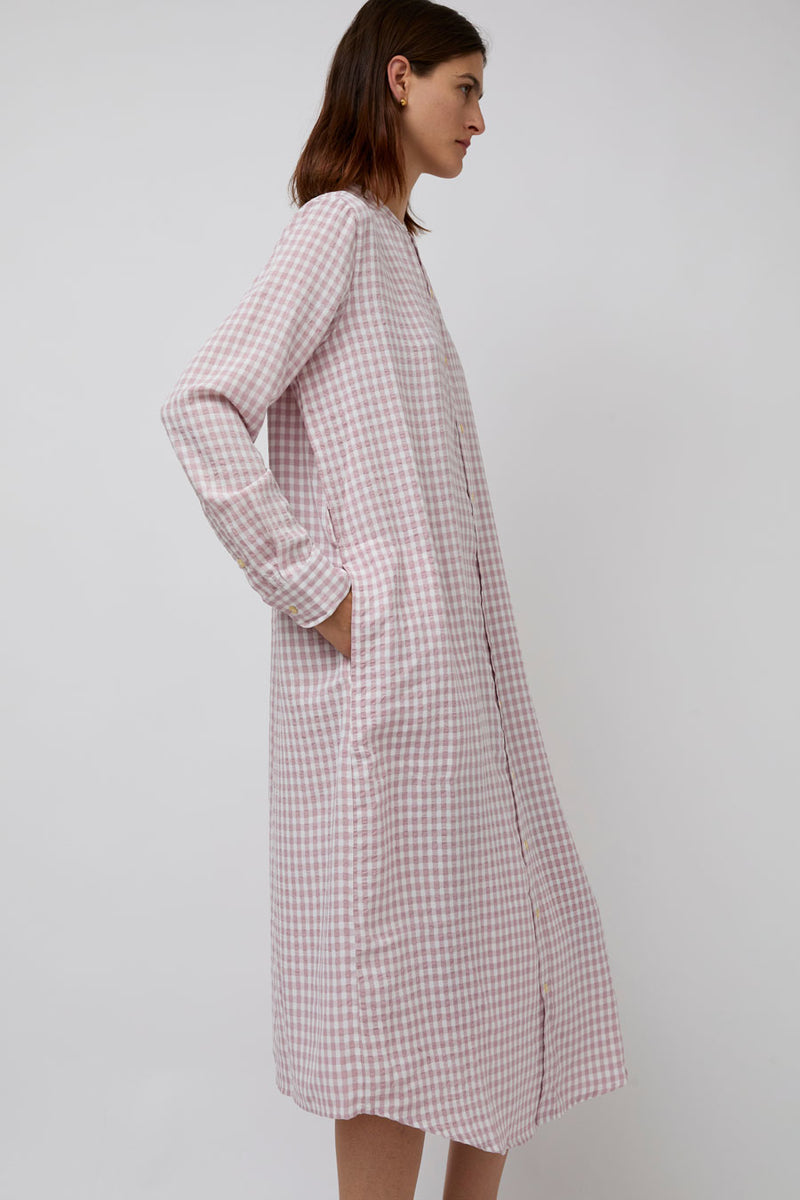 Sultan Wash Blouse Dress Vichy in Rose Pale