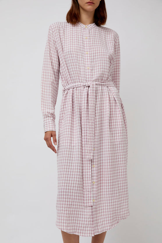Sultan Wash Blouse Dress Vichy in Rose Pale