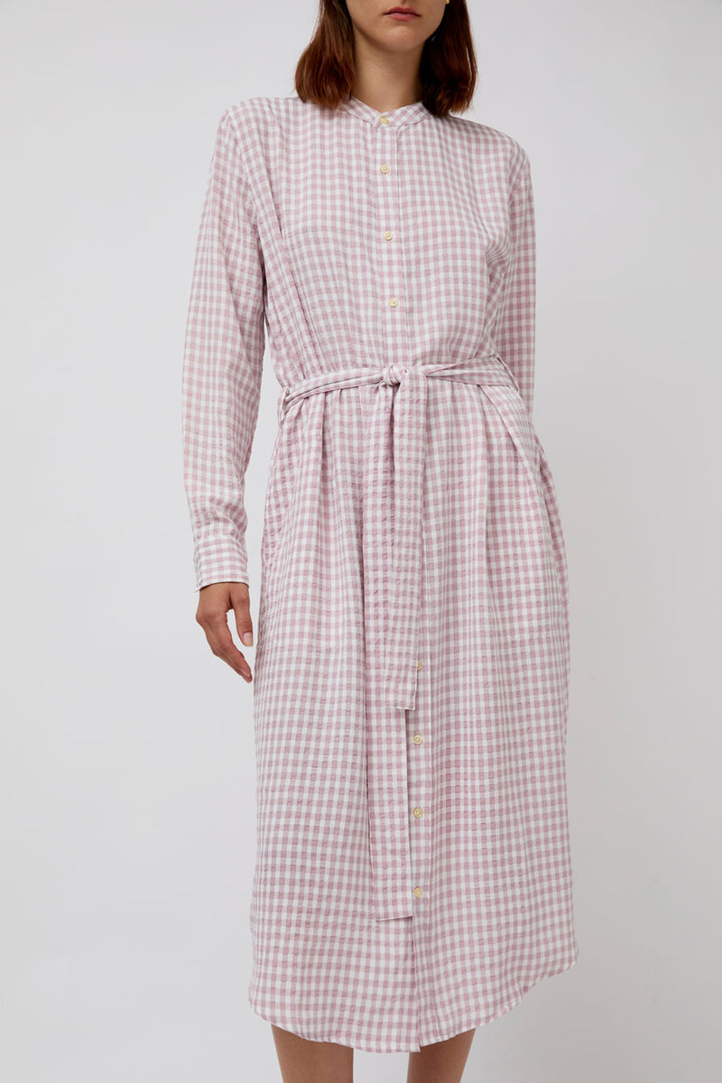 Sultan Wash Blouse Dress Vichy in Rose Pale
