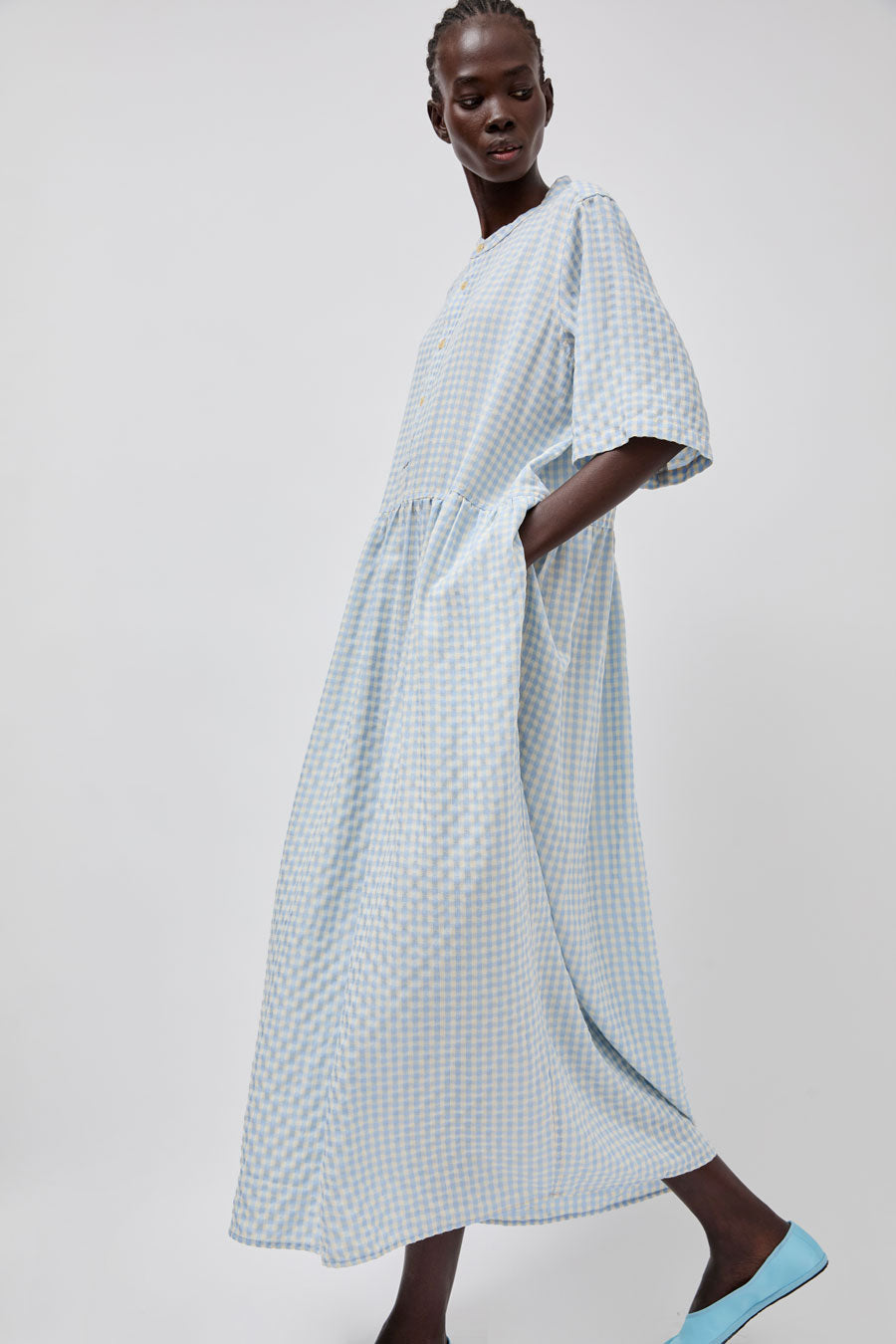 Sultan Wash Eva Dress in Ciel Vichy