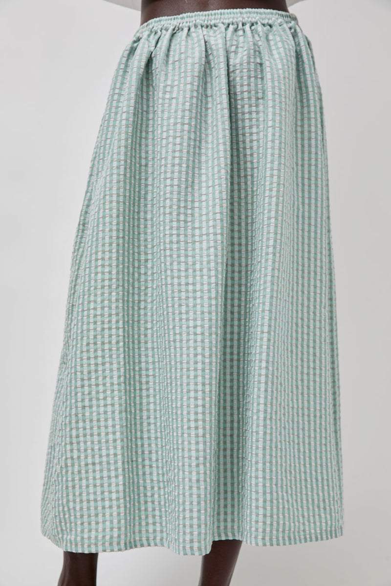 Sultan Wash Louise Skirt in Gris Vert Vichy