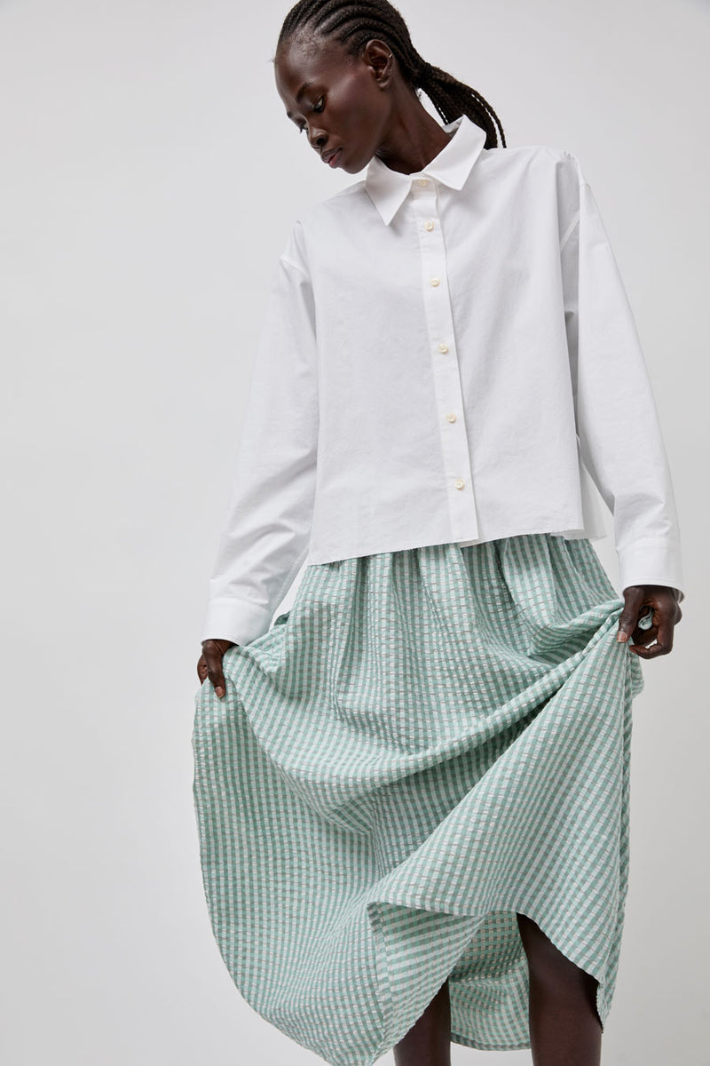 Sultan Wash Louise Skirt in Gris Vert Vichy