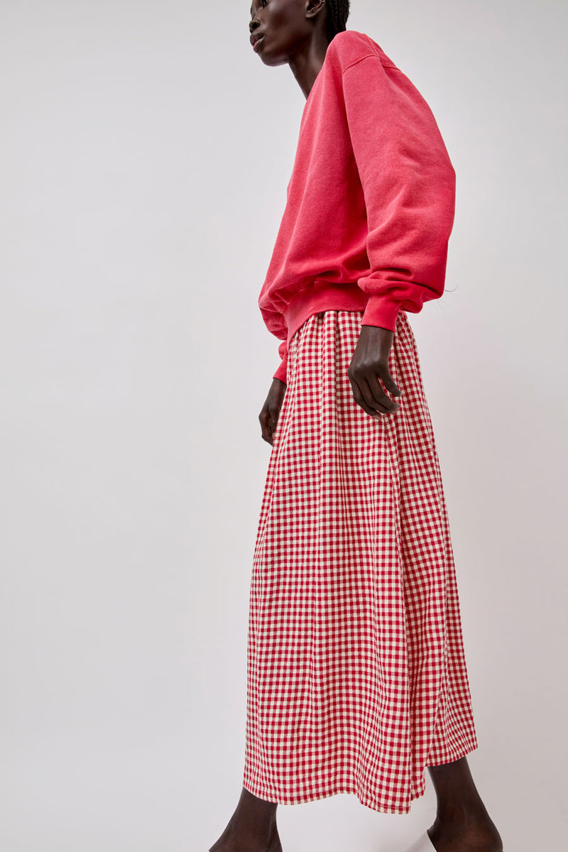Sultan Wash Louise Skirt in Rouge Vichy