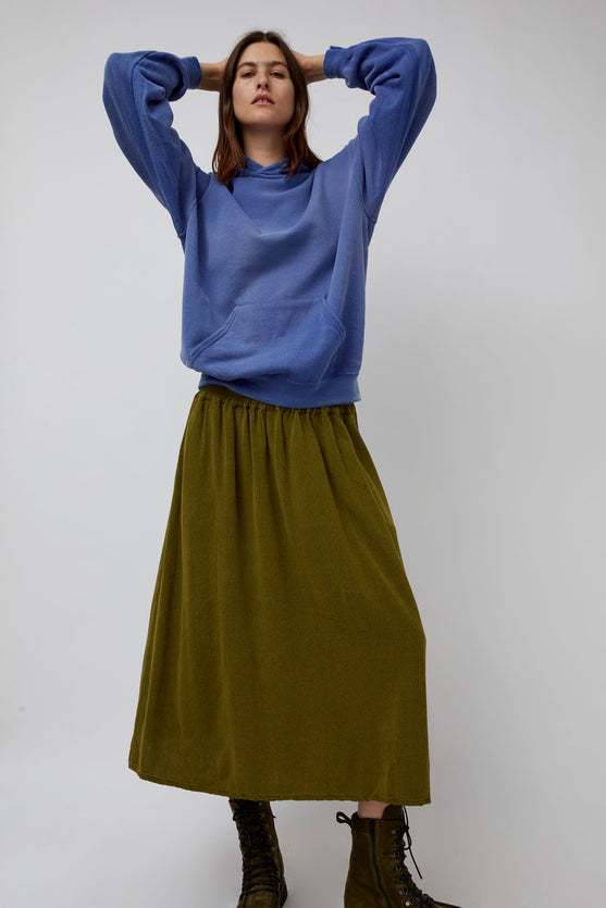 Sultan Wash Suzanne Skirt Oxford in Kaki Yellow