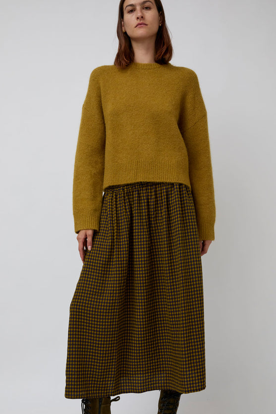Sultan Wash Suzanne Skirt Vichy Star in Green Yellow