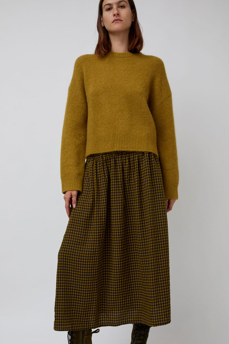Sultan Wash Suzanne Skirt Vichy Star in Green Yellow