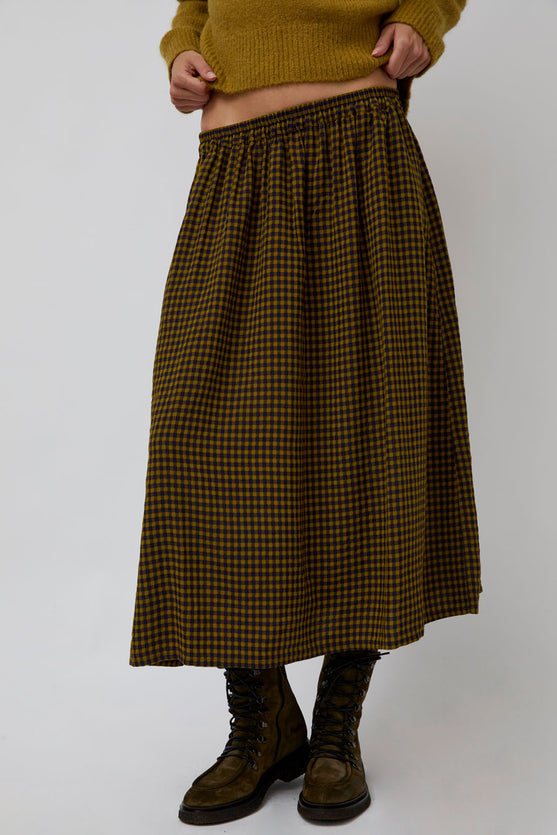 Sultan Wash Suzanne Skirt Vichy Star in Green Yellow