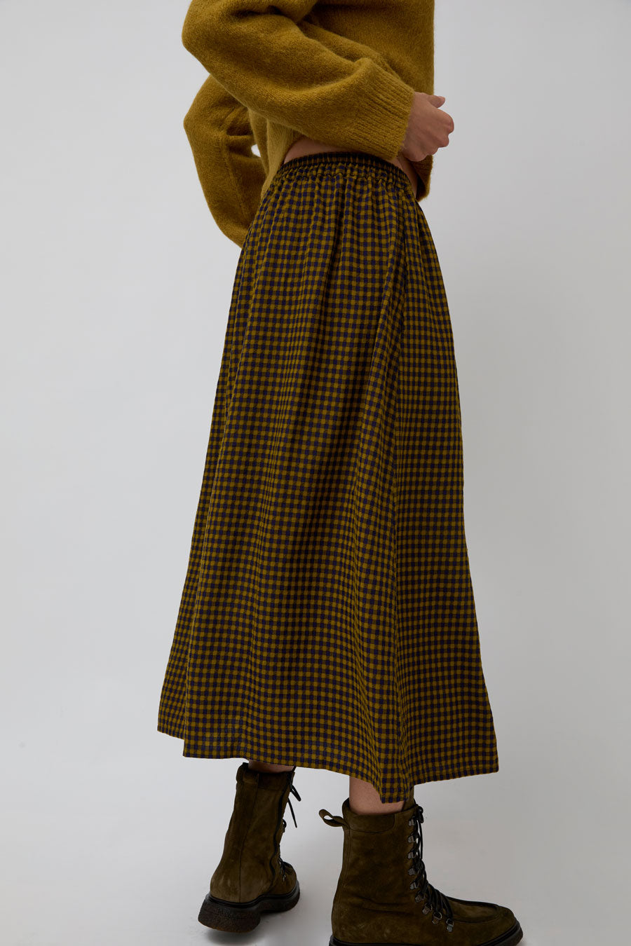 Sultan Wash Suzanne Skirt Vichy Star in Green Yellow