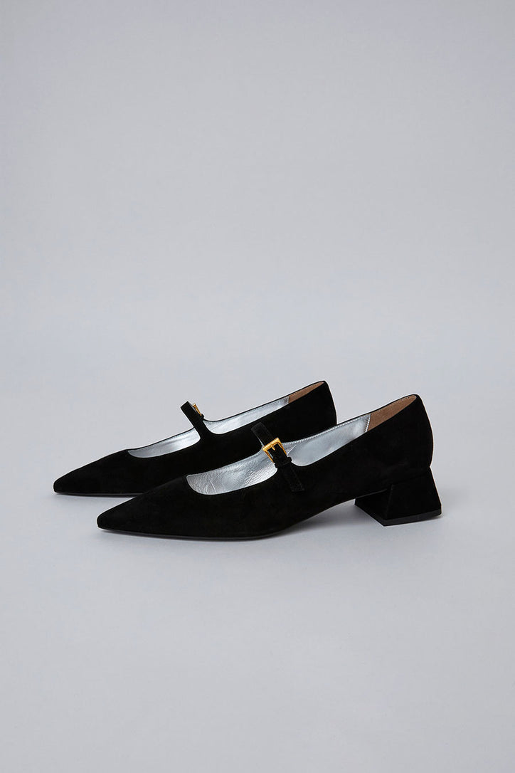 Suzanne Rae Blixen Maryjane in Black Suede