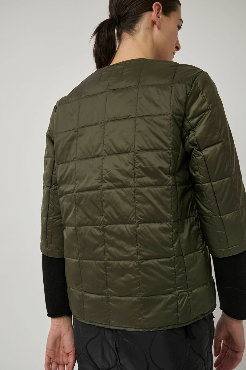 TAION Crew Neck Down 3/4 Sleeve in Dark Olive