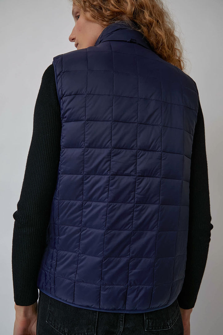 TAION Down x BOA Reversible Vest in Navy with Ivory Fleece