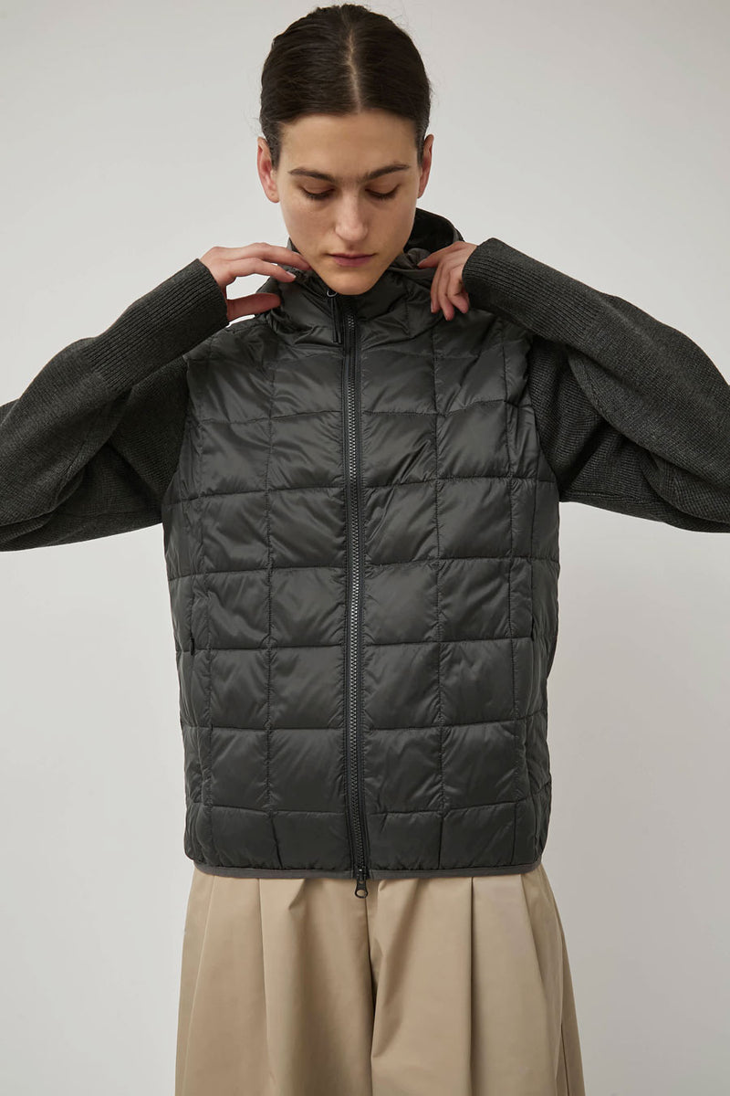 TAION Hood Down Jacket Knit in Dark Charcoal