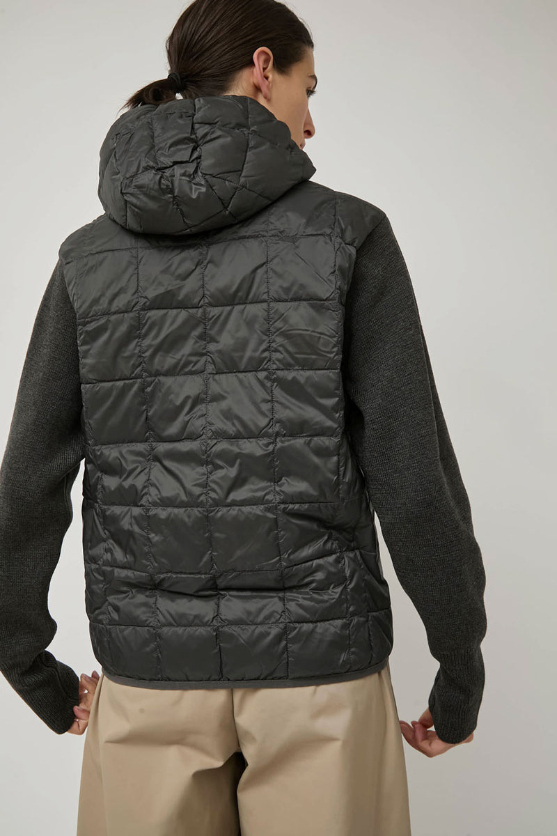 TAION Hood Down Jacket Knit in Dark Charcoal