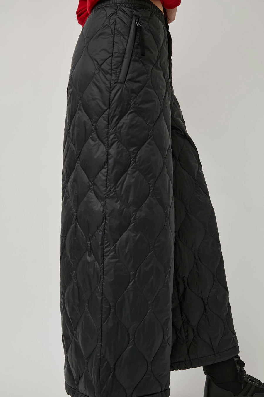 TAION Military Down Wide Leg Pants in Black