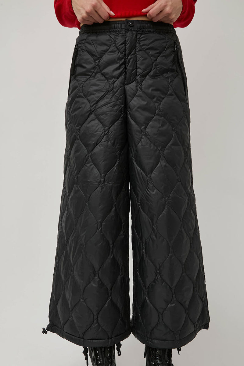 TAION Military Down Wide Leg Pants in Black