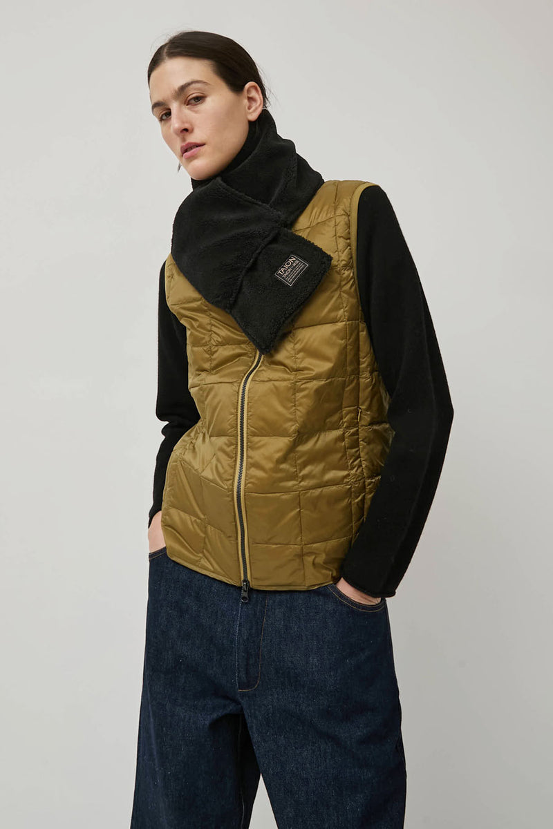 TAION Military Reversible Down Scarf in Dark Navy and Black